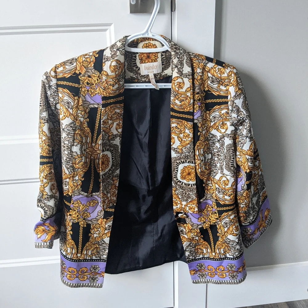 Laundry by Shelli Segal Gold Print Jacket - Picture 1 of 5